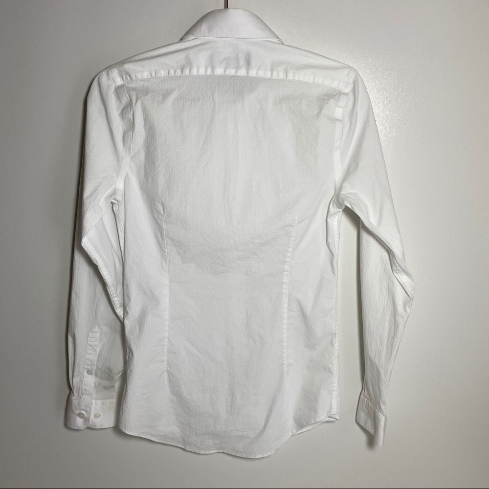 Express White Textured Extra Slim 1 MX Dress Shirt - Picture 3 of 3